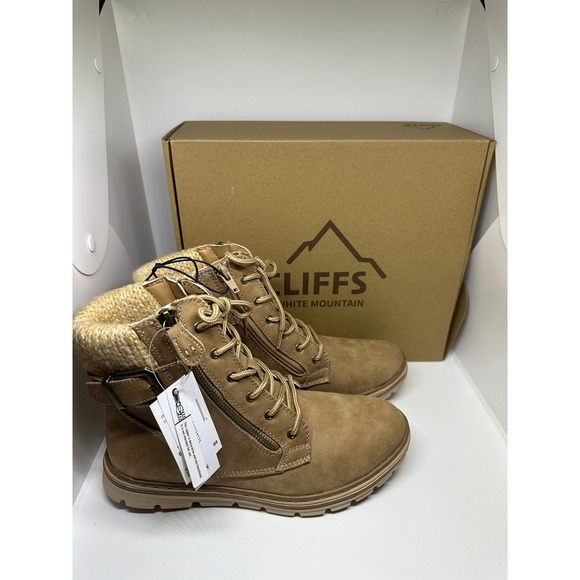 Cliffs by White Mountain Kelsie Womens Boots 8.5M Natural Tan Hiking Knit 319052 - Picture 2 of 6